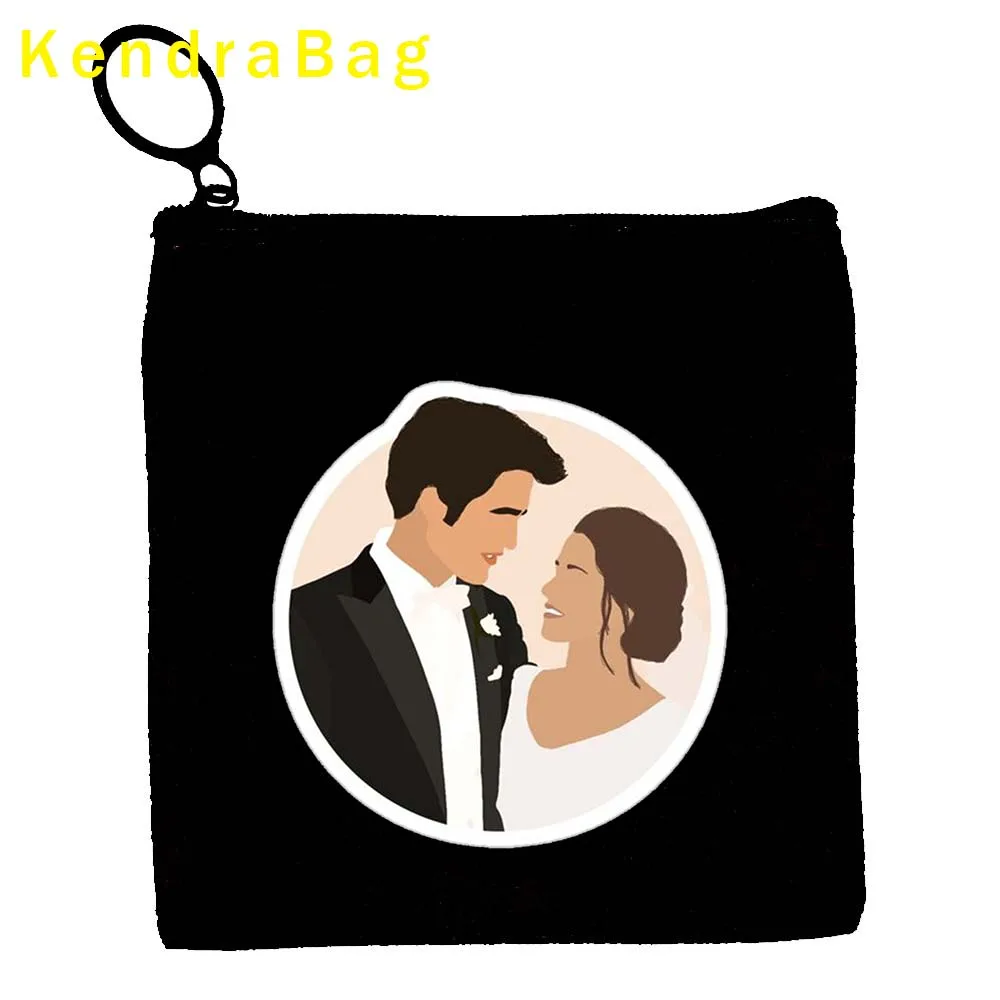 Monedero de lona de dibujos animados de la Saga Crepúsculo de la película clásica, Edward y Bella, Lobo adolescente, regalos para fanáticos, monedero, estuche para llaves, BILLETERA, bolsa con cremallera