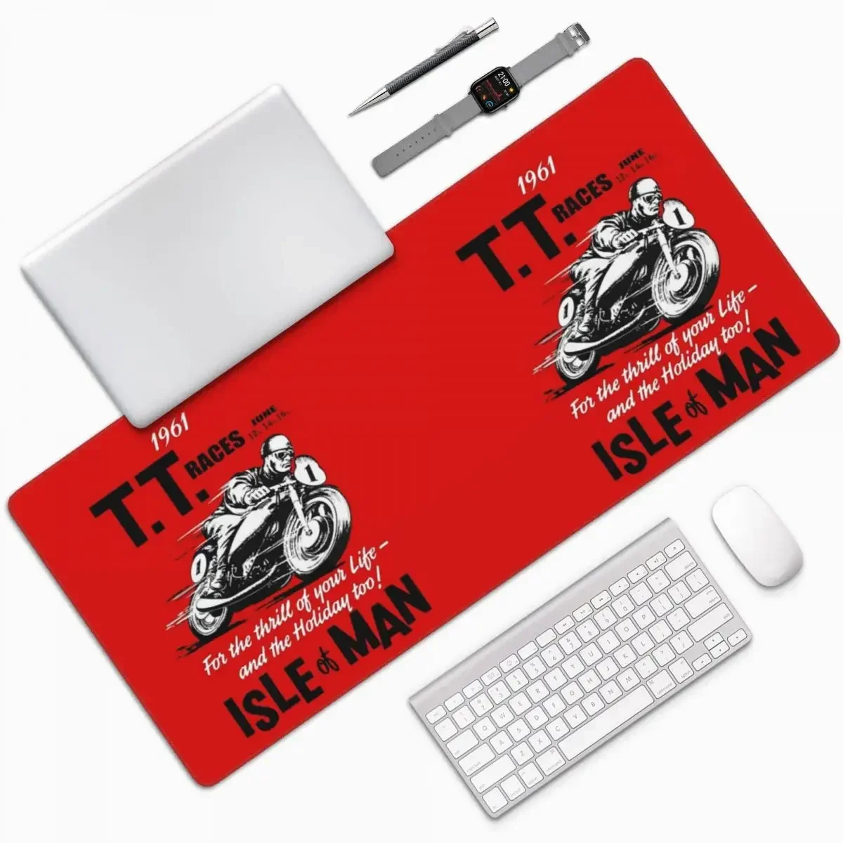 

Isle Of Man TT Motorcycle Large Mouse Pad Computer Keyboard Mouse Mat Gaming PC Laptop Desk Mat Office Accessories Table Mats