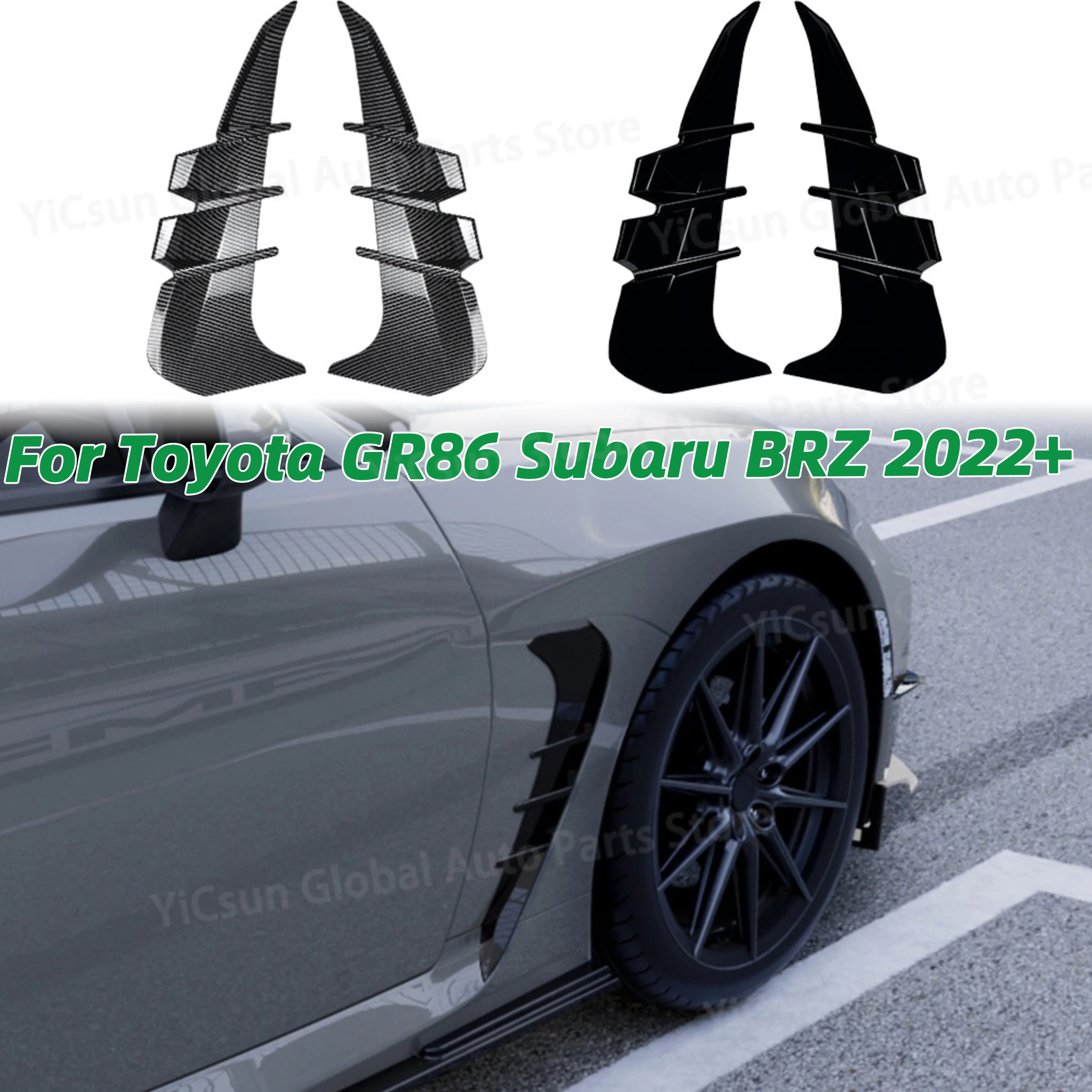 For Subaru BRZ 2022+ Car Front Side Air Vent Trim Cover Fender Intake Spoiler Kit Sticker Body Kit Tuning For Toyota GR86 2022+