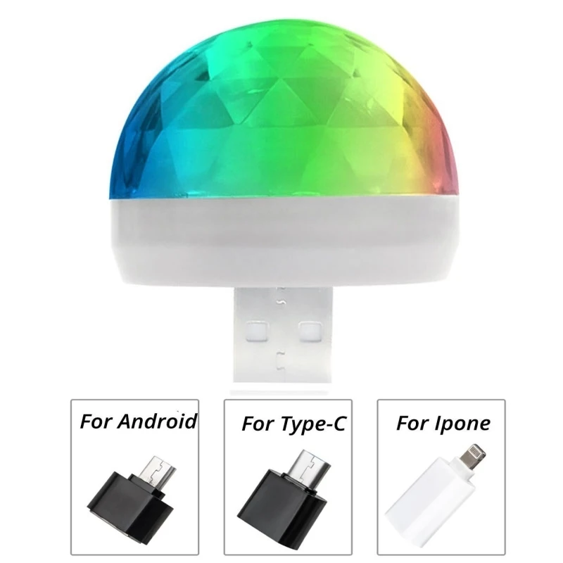 USB Mini Disco Light,Party Lights Ball Sound Activated,DJ Disco Ball Stage Lights-Multi Colors LED Car Atmosphere Light,Karaoke