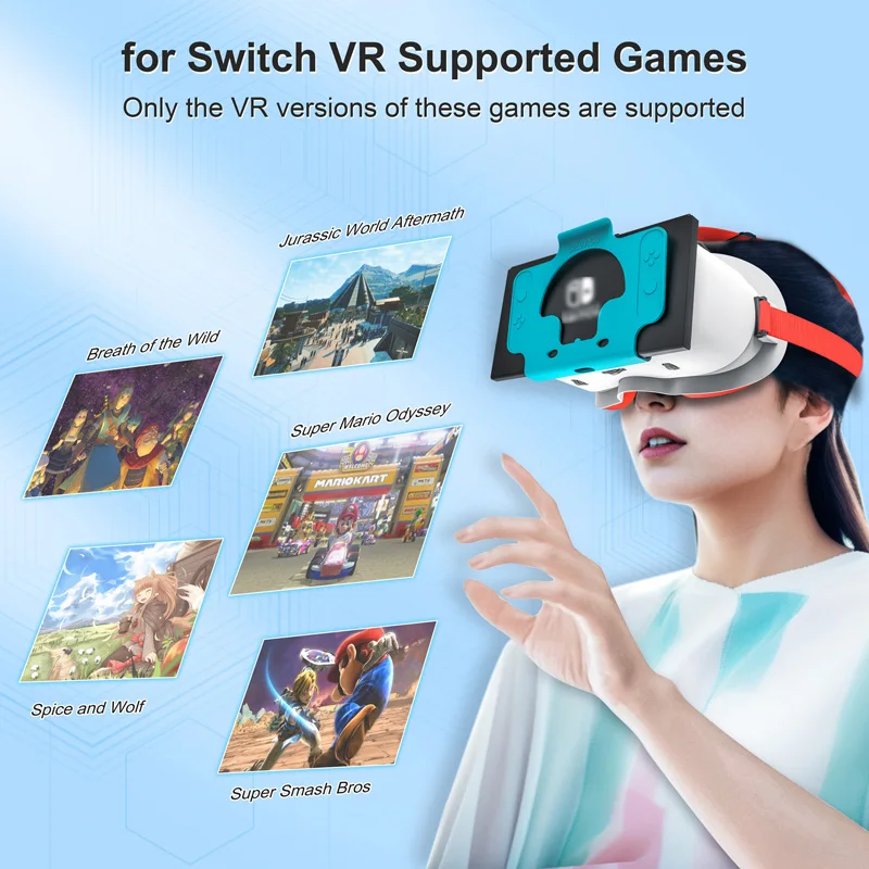 

Усовершенствованная VR-гарнитура для Nintendo Switch и модели Switch OLED, регулируемые HD-линзы и удобный ремешок на голову, классная вещь для мальчиков