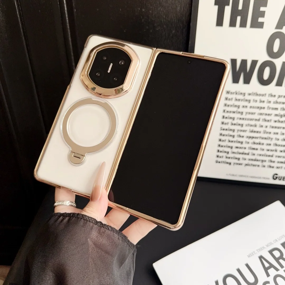 

For Huawei Mate X7 Case Shockproof Protector Fashion Plated Side Clear Ring Holder Phone Cover