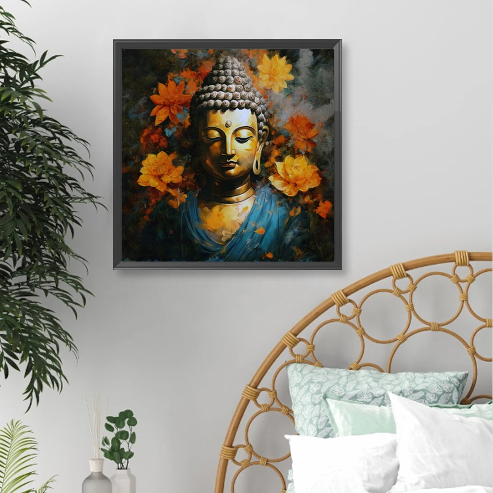 5D DIY Full Round Drill Diamond Painting Buddha Kit Home Decor Art Craft 40x40cm