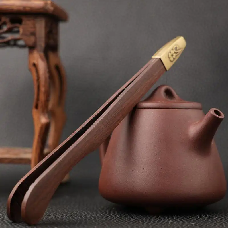 /Kb/Clip Convenient Ebony Alloy Tea Tweezers Tweezer Bamboo Wooden Tea Clips Versatile Single Or Multiple Tea Clip Tongs Teacup