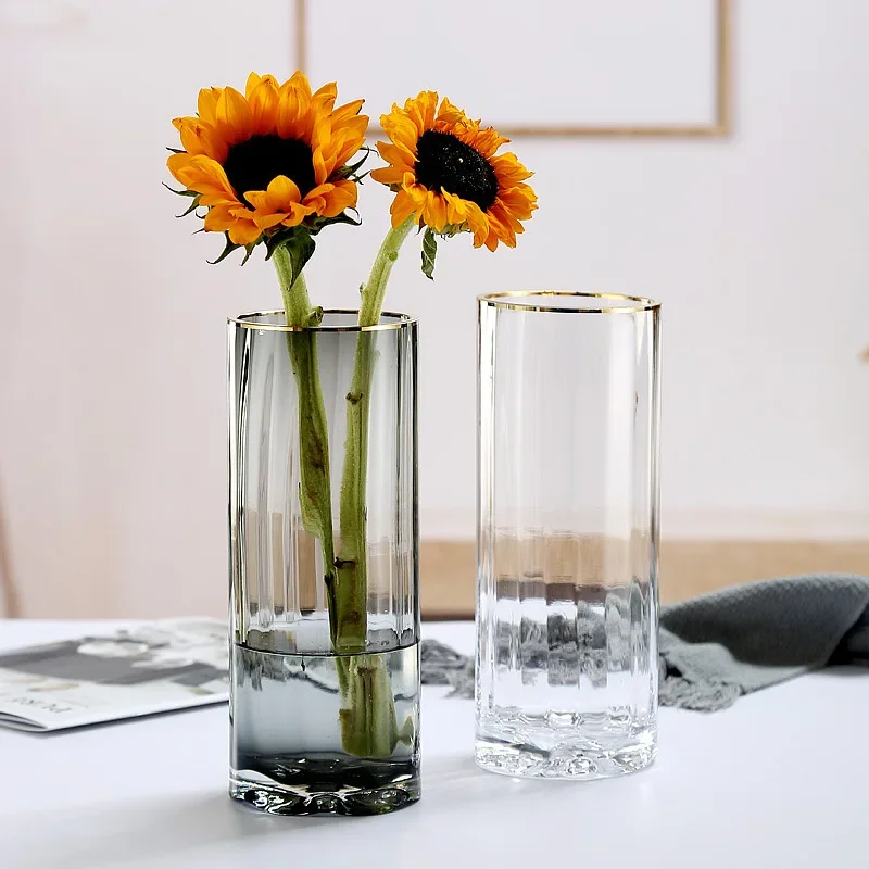 

# Straight Glass Vase Home Decoration Vase Ornament Transparent Vase Hydroponics #