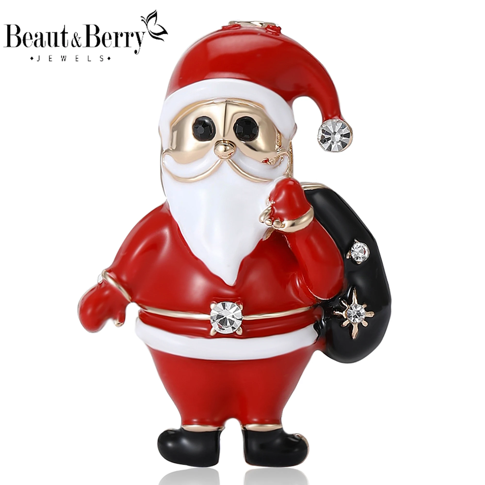 

Beaut&Berry Enamel Santa Claus Brooches for Women Unisex Christmas Character Pins New Year Party Jewellery Accessories Gifts