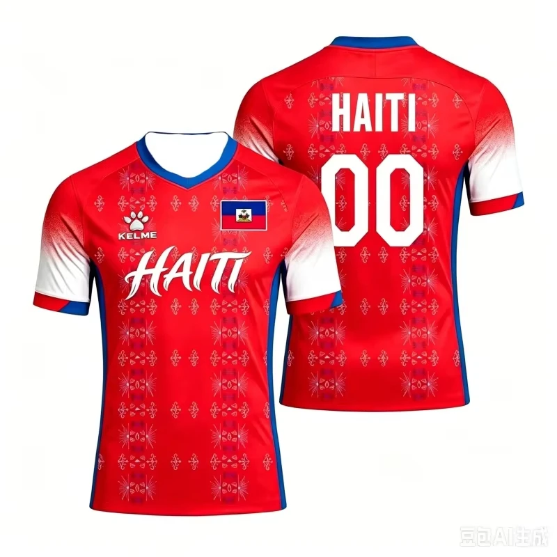 Haiti 2026 Football Jersey Personalized Number Haitian Soccer T Shirts Quick Dry Loose Short Sleeve Sports Tees FamilyMatching
