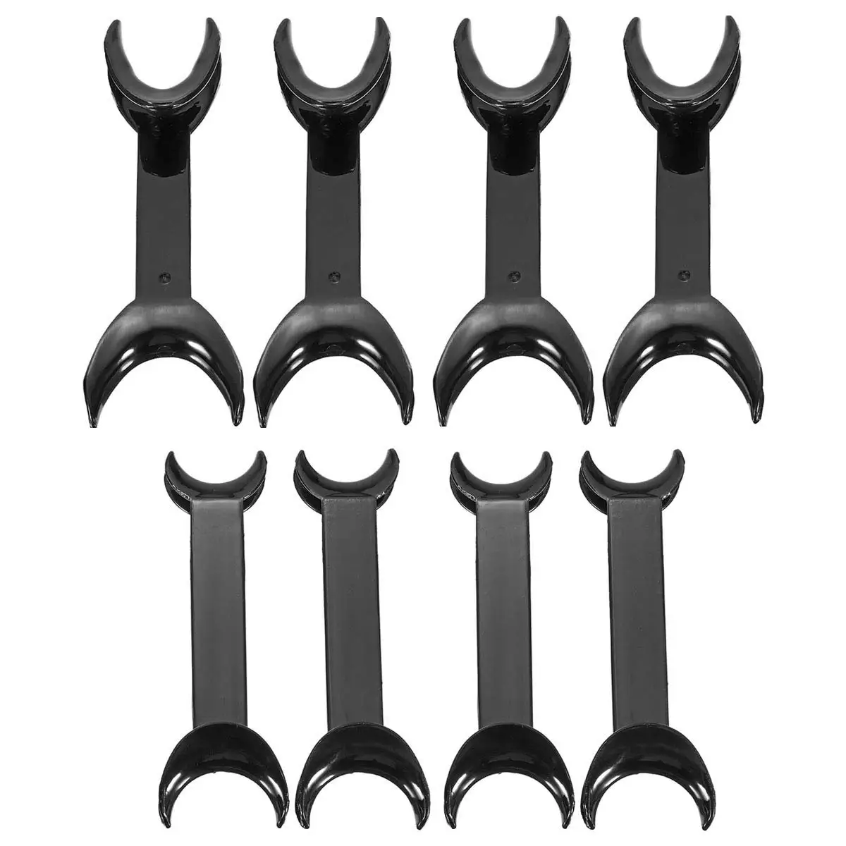 

8 Pcs T-Shape Black Intraoral Cheek Lip Retractor Double Head Mouth Opener for Teeth Whitening Dental Orthodontic Tool