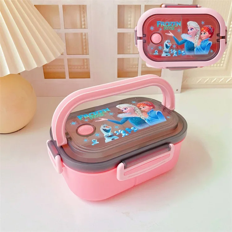 Disney Stitch Cartoon Portable Lunch Box Airtight Bento for Kids Students High Capacity Double Layer Office Portable Lunch Box