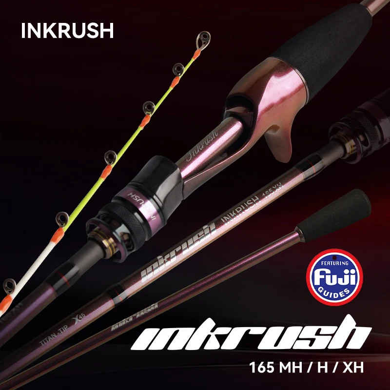 INKRUSH Super Light 165MH H XH Tako Octopus Boat Fishing Rods Titanium Tip Cuttlefish Fishing Casting Squid Boat Fishing Webfoot