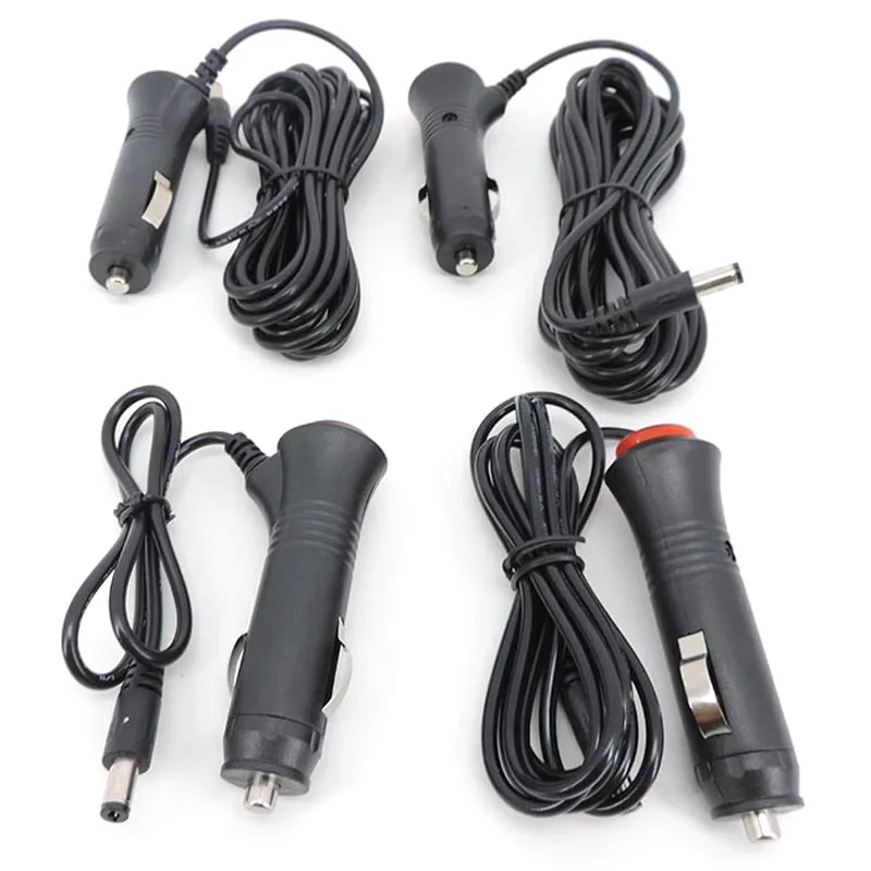 12V 24V DC 2.1x5.5mm Car Adapter Charger Cigarette Lighter Power Extension Cable Switch For Car Monitor Camera 1.5/5m