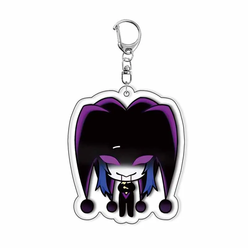 Freak Circus Acrylic Keychain Cute Animation Backpack Decoration PIERROT HARLEQUIN Keyring Game Cartoon Student Pendant Gift