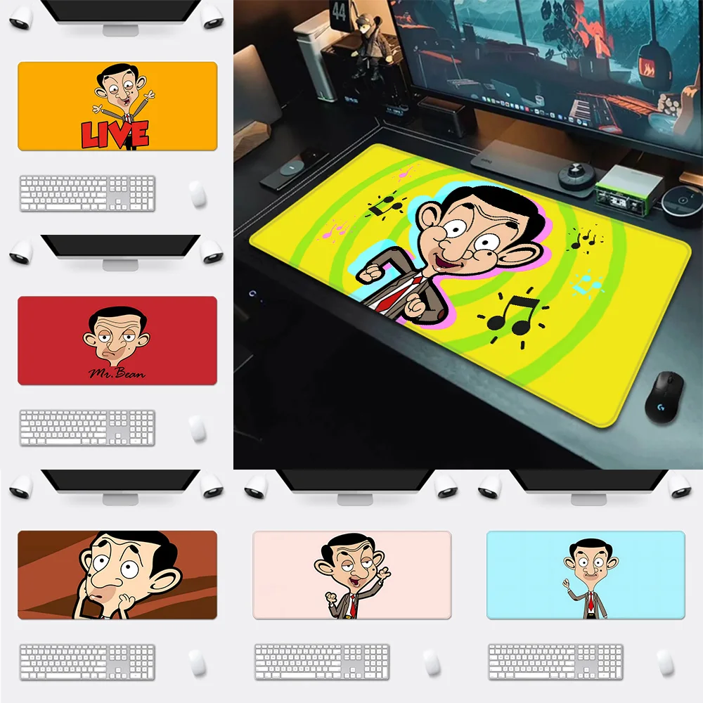 Funny Mr Bean Cartoon Mousepad HD Printing Computer Gamers Locking Edge Non-slip Mouse Pad XXL90x40cm Keyboard PC Desk Pad