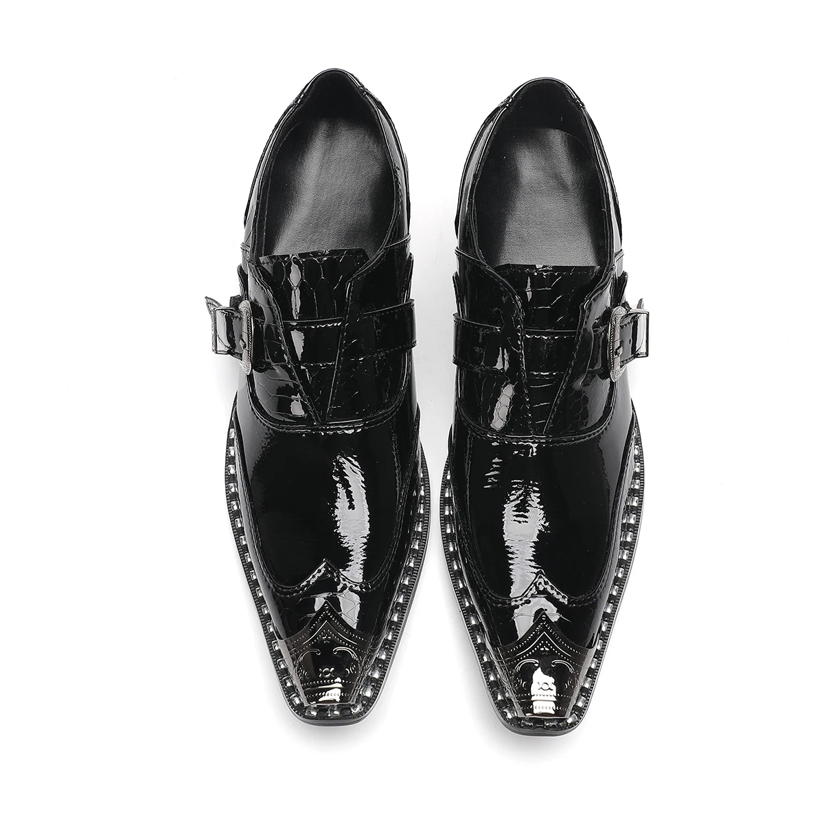 Designer Buckle Strap Zapatos De Hombre Luxury Formal Oxfords Leather Dress Shoes Black Business Shoes Men Sapatos Masculinos