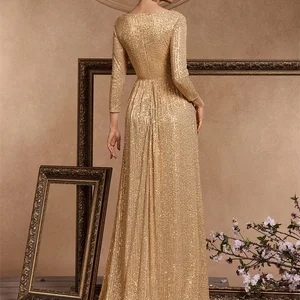 Lucyınlove-resmi gece elbisesi kadın V Yaka uzun kollu mavi-siyah, parti, düğün, balo, maksi elbiseler, 2024 6 Büyük satış, giydirme partisi, gök mavisi-no. 6