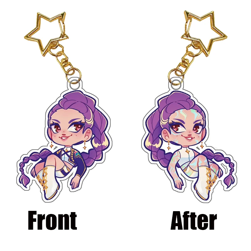 데몬 헌터즈 인기 K팝 TV 아크릴 양면 키체인 헌트-X 미라 루미 조이 아크릴 키체인 백팩 펜던트 팬 선물