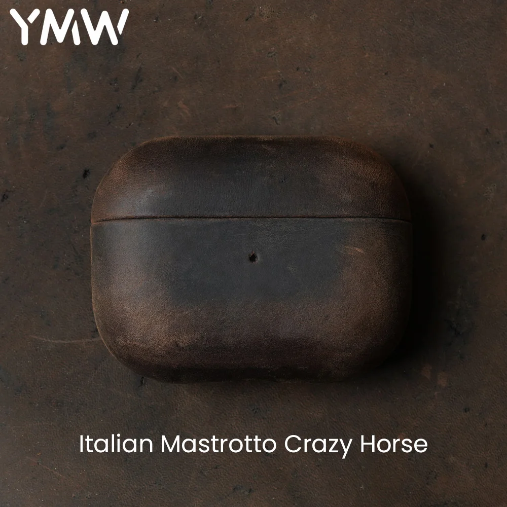 

Итальянский чехол Crazy Horse из натуральной кожи для AirPods Pro 2, роскошные чехлы для AirPods 3 2 и 1, чехол для беспроводной Bluetooth-гарнитуры