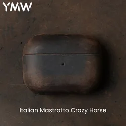 Italian Crazy Horse Genuine Leather Case for AirPods Pro 3&2 Luxury Cases Wireless Bluetooth Headset Cover