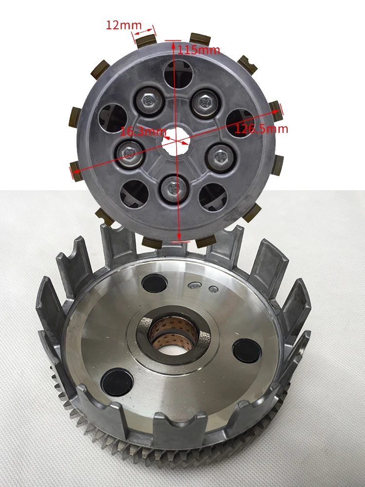 Motorcycle Clutch Center Assy for Haojue Suzuki Lifan Loncin Sanlg QJmotor HJ125K GN125-H-F GZ125 GS125 EN125 Engine Clutch Gear view 6