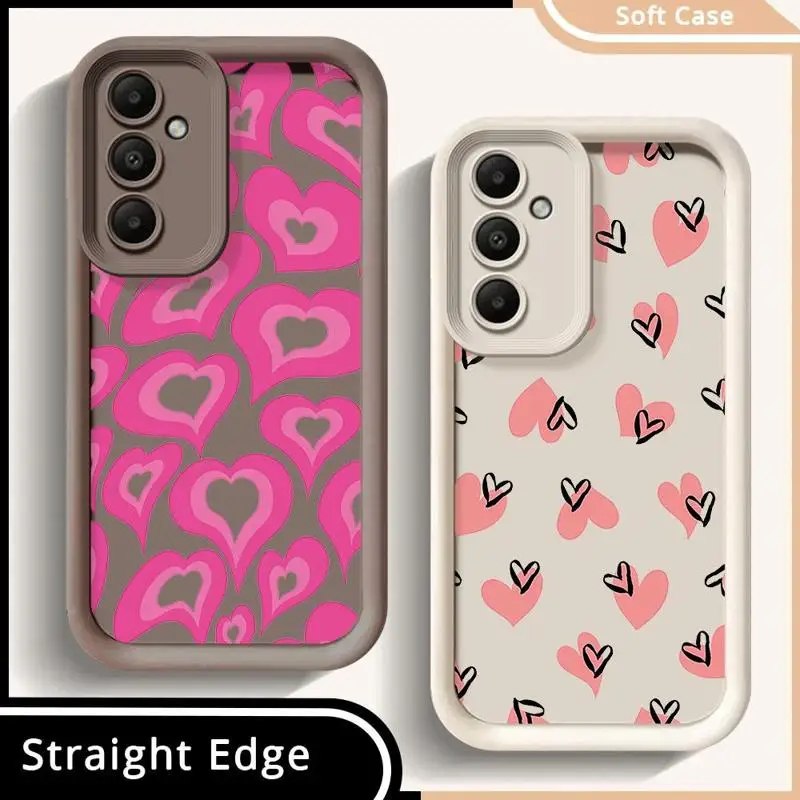 Funda de teléfono con forma de corazón de amor rosa INS para Samsung Galaxy A20 A71 A03 A50 A04e A51 A30 A10s A31 A04s A05s A21s A04 A20s, funda suave