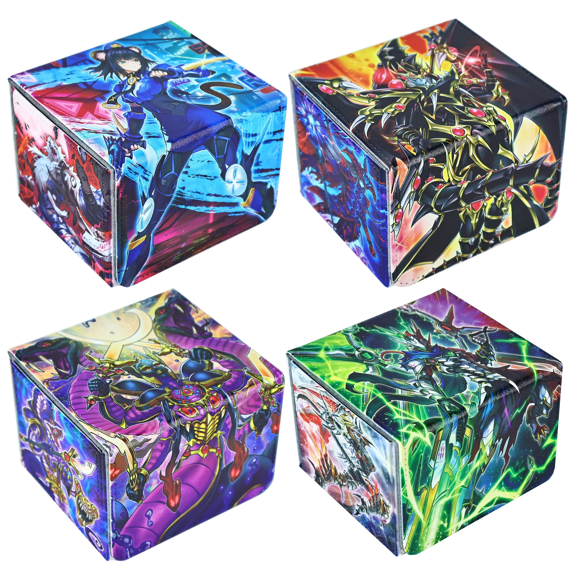 Yu-Gi-Oh! Hazlo Tú Mismo Caja de Almacenamiento de Cartas Doomz Xii End K9 17 Izuna, Caja Magnética de Cuero de Alta Gama para Cartas Ygo Red-Eyes Dark Dragoon, Juguete de Regalo