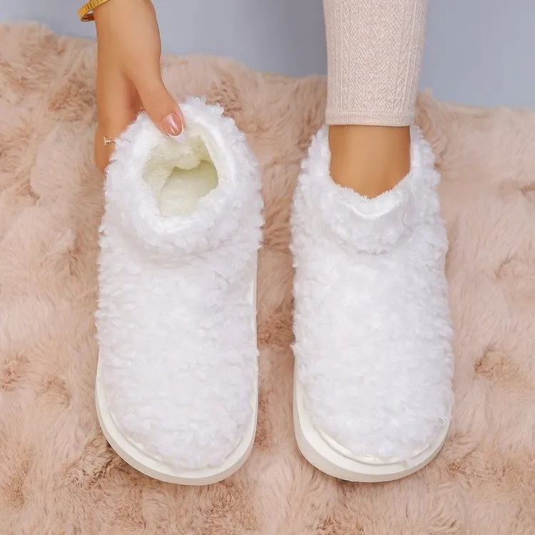 Autumn and winter new cute girl high-top bag, cotton slippers, snow boots, ankle protector, fleece, warm, non-slip shoes