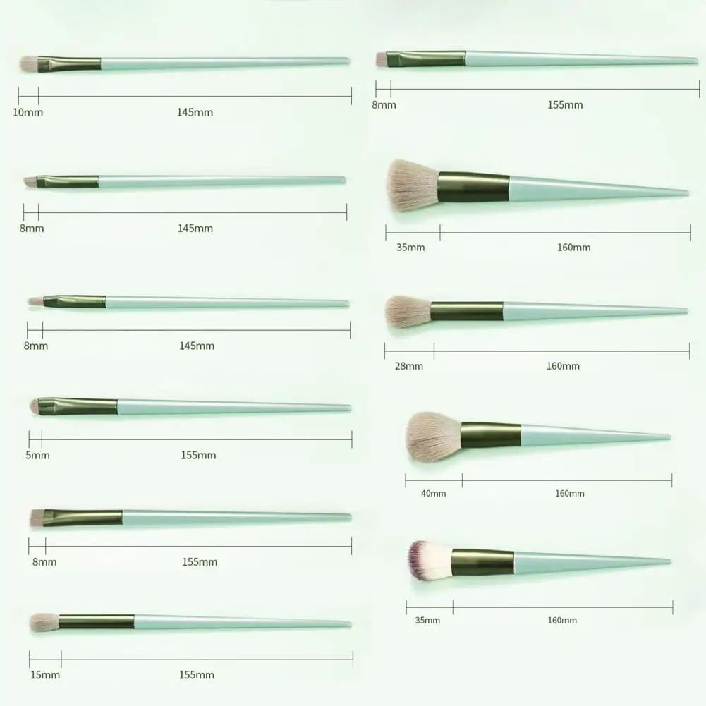 13Pcs/Set Practical Beauty Brush Set Wear-Resistant Makeup Brush Set Delicate Handle Elastic