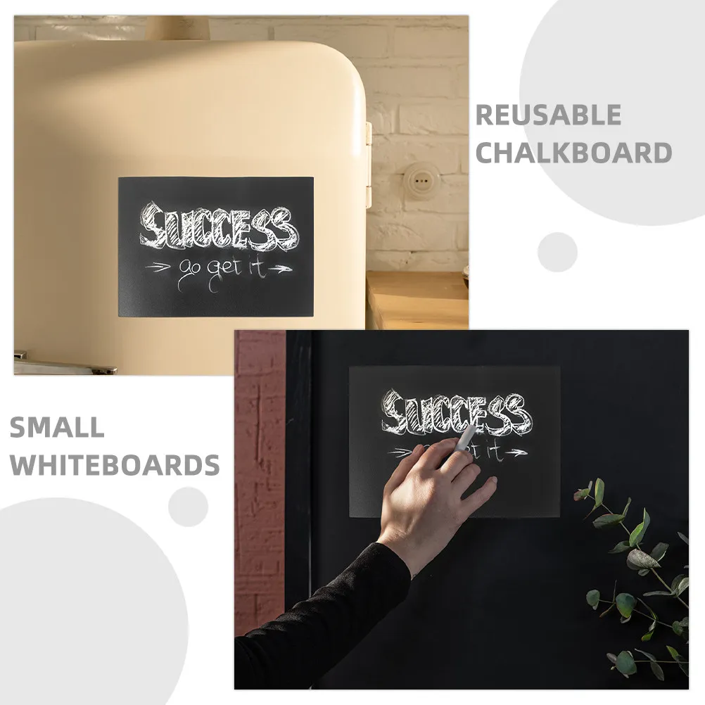 6Pcs Magnetic Blackboard Reusable Dry Erase Boards Fridge Whiteboard Household Organizer Notice Message Board Dry Erase Magnets
