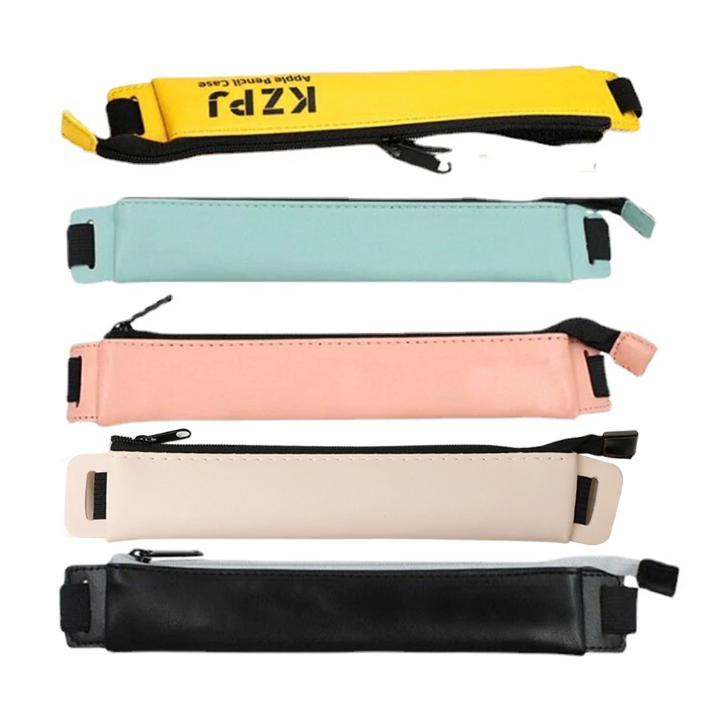 PU Leather Pen Bag Elastic Buckle Pencil Case for Book Notebook Fashion School Pen Case for Office Meeting Portable Stationery