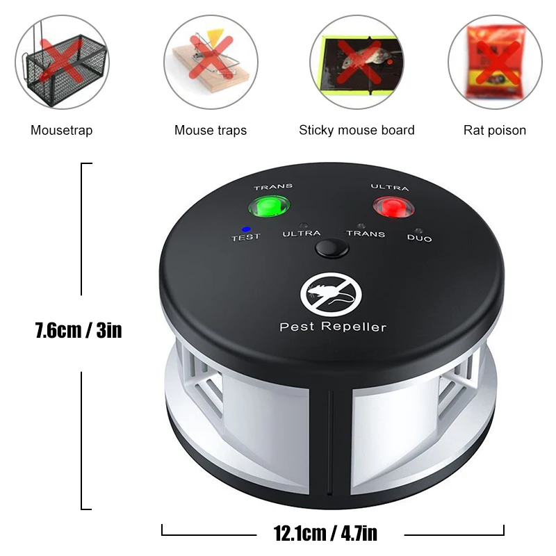 Ultrasonic Mice Mouse Repeller Ultrasonic Electronic Pest Control Rodent Rat Mouse Repeller Rodent Control Household Pest Garden