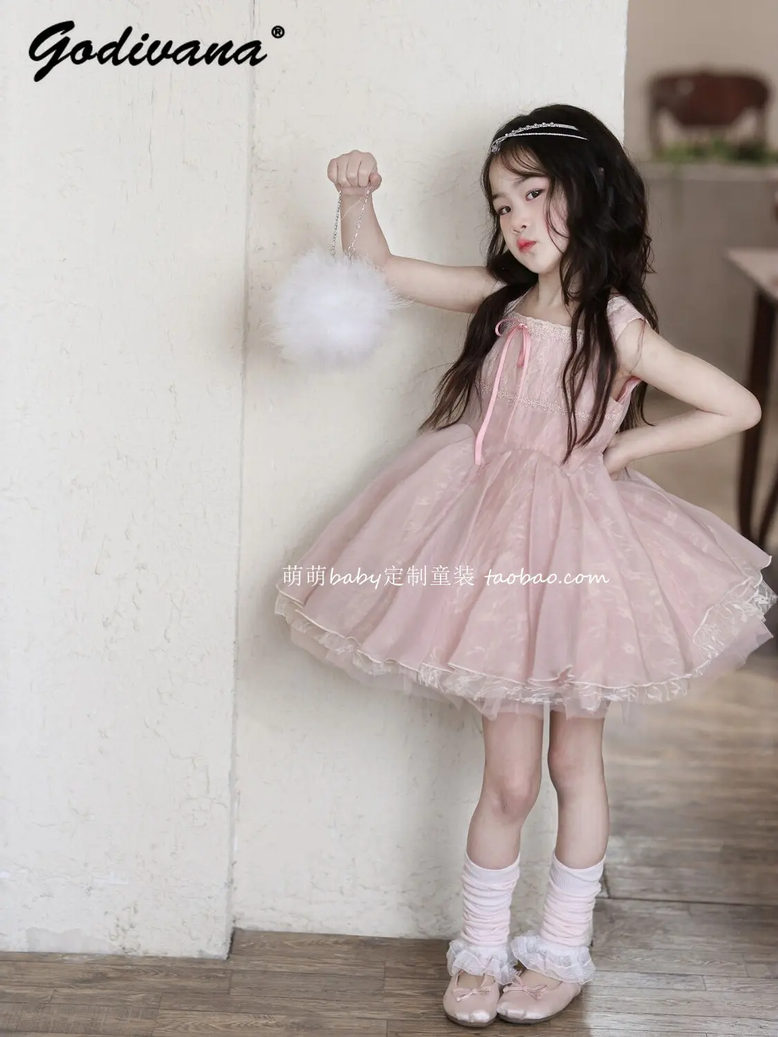 Sweet and Cute Baby Girls Pink Lace Mesh Patchwork Tank Dress New Summer 2026 Childrens Elegant High End Soft Princess Ball Gown