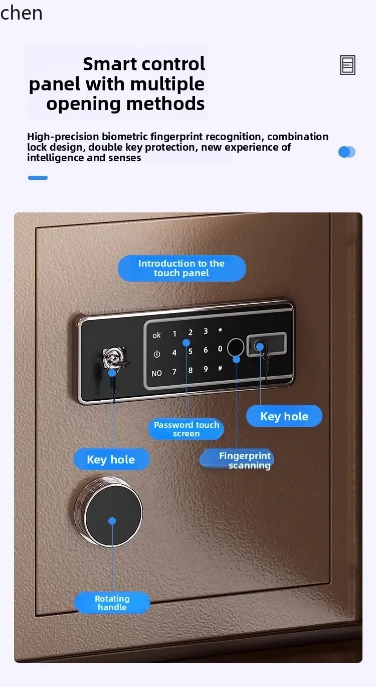 ZMLsolid wood bedside table password insurance integrated locker storage chest cabinet