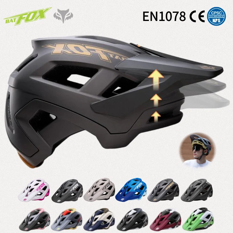 

BATFOX Bike Helmet High quality Functionality Cycling helmet with adjustable and detachable brim Unisex Road MTB Bicycle Helmets