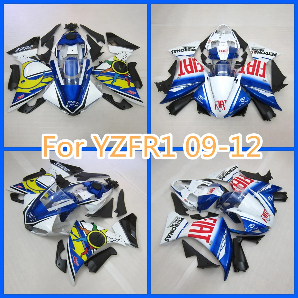 New ABS ZXMT Body For YAMAHA YZF R1 2009 2010 2011 2012 YZFR1 09-12 YZF 1000 Blue white yellow Shark Motorcycle Fairing Kit