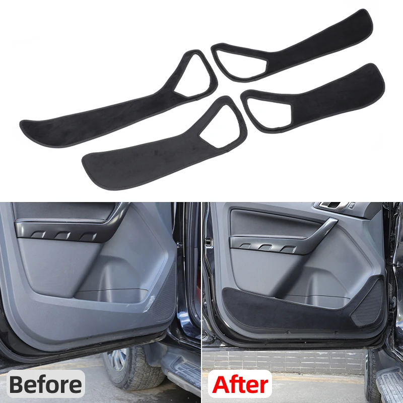 

Velvet Car Inner Door Anti-kick Pad Anti-Dirty Panel Trim Protective Pad For Ford Ranger 2015-2021 Accessories