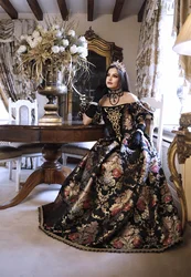 Luxurious 17th Century Costume Baroque Rococo Dress Medieval Victorian Royal Princess Queen Costume Wedding Dress Ball Gown