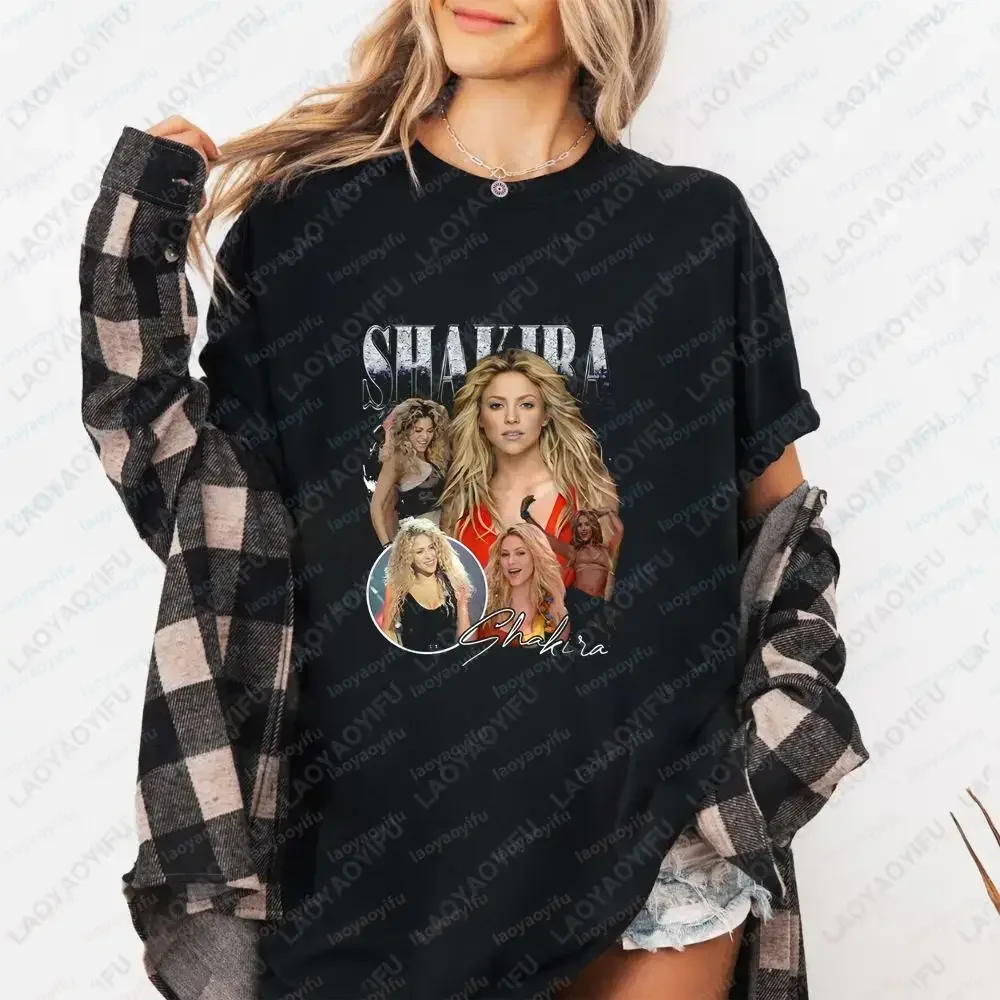 Shakira - Streetwear Summer Casual Trendy Multi-Purpose Short-Sleeved Men's and Women's Round-neck T-Shirt