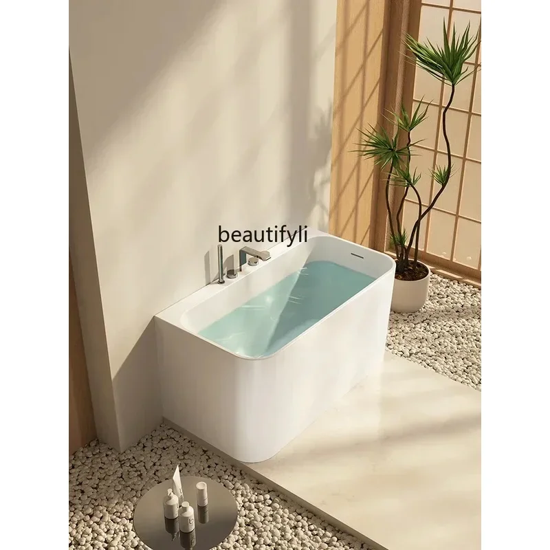 

A Bathroom Acrylic Bright Independent Sitting Bathtub Household Small Apartment Hotel Homestay Wall Bath Tub