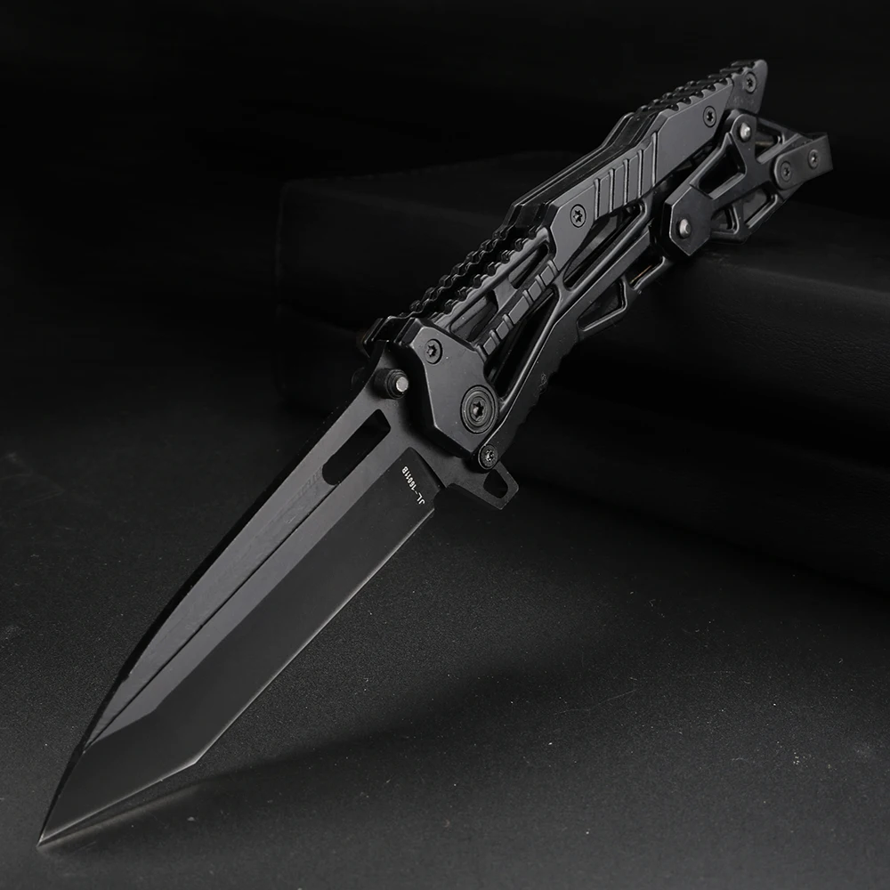 Mechanical structure folding knife High hardness hunting knife camping multi-functional EDC tool knife self-defense knife