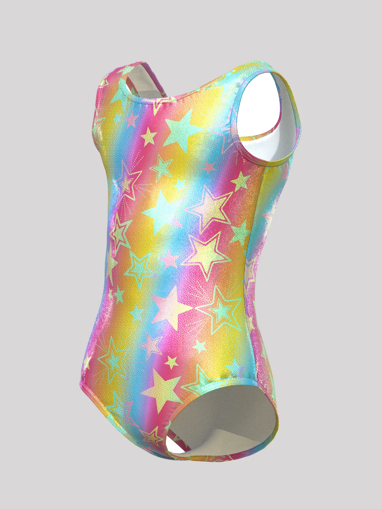 ثياب الجمباز للفتيات الصغار الملونة الخماسي بلا أكمام تانك يوتار لون عشوائي