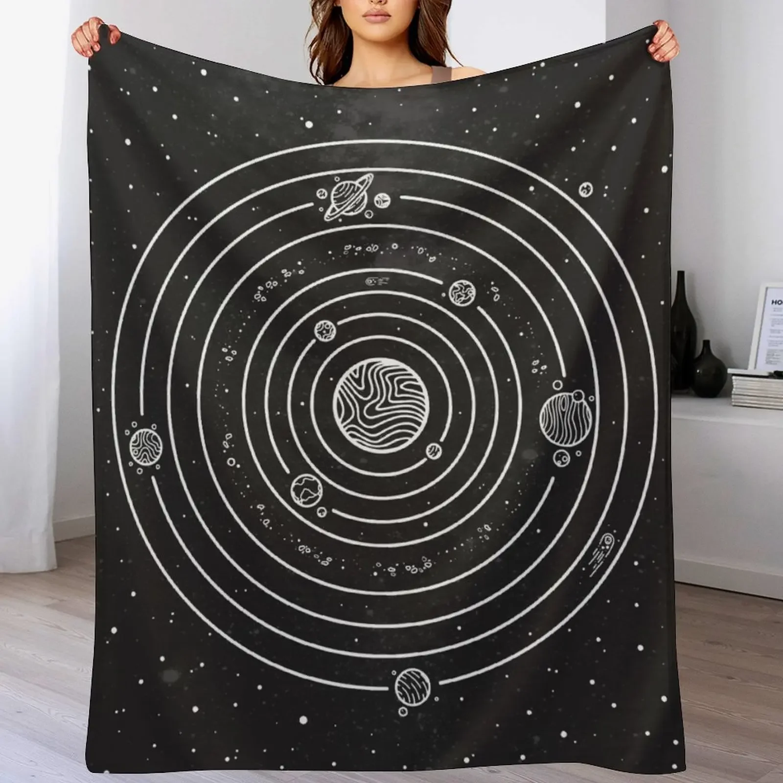 

Solar System Throw Blanket Bed heavy to sleep Shaggy Blankets