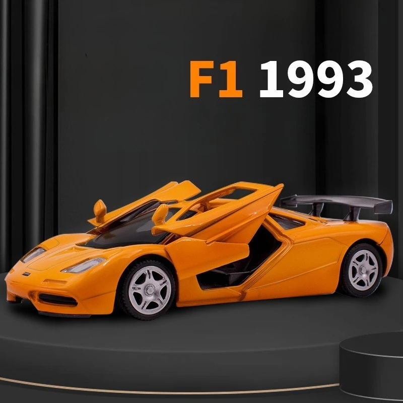 Simulation 1/36 McLaren F1 1993 Vintage Alloy Model Children's Sound and Light Pull Back Boy Car Toy Gift Collection Miniature