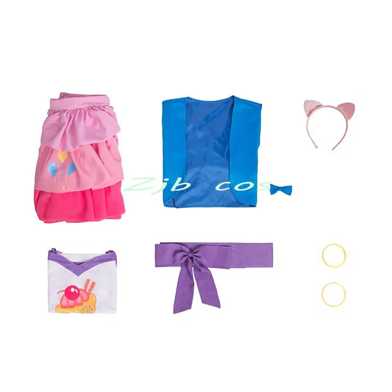 Pie Cosplay Anime Pinkie Costume Cosplay Abito rosa Abito Halloween Ragazza Costume da spettacolo teatrale