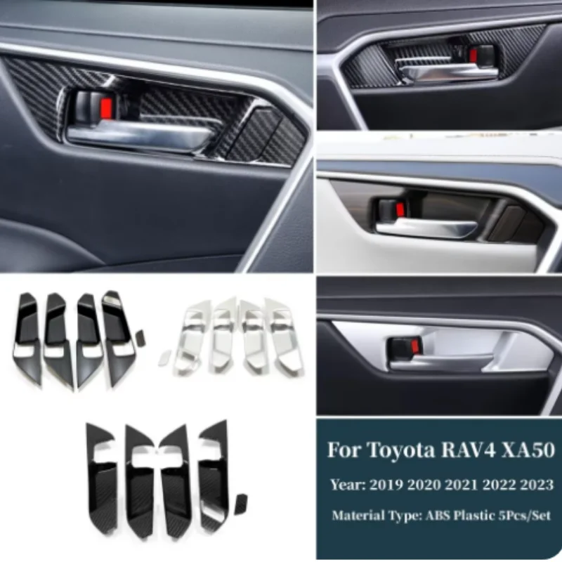 

For Toyota RAV4 2019 2020 2021 2022 2023 Sticker Armrest Handrail Door Inner Handle Bowl Cup Cover Trim Insert Cover Frame Lamp