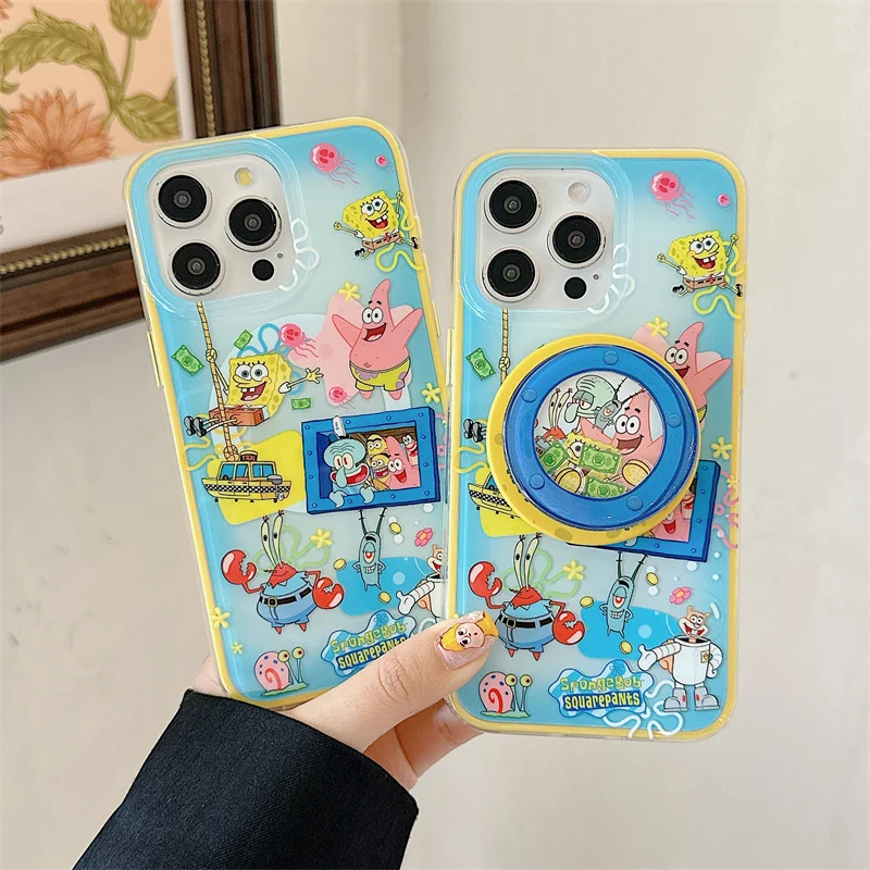 

Kawaii Underwater World Cute Crab Magnetic Phone Case For iphone 16 Pro 15 14 Pro Max 15Pro Cover with Stand Shockproof Cases