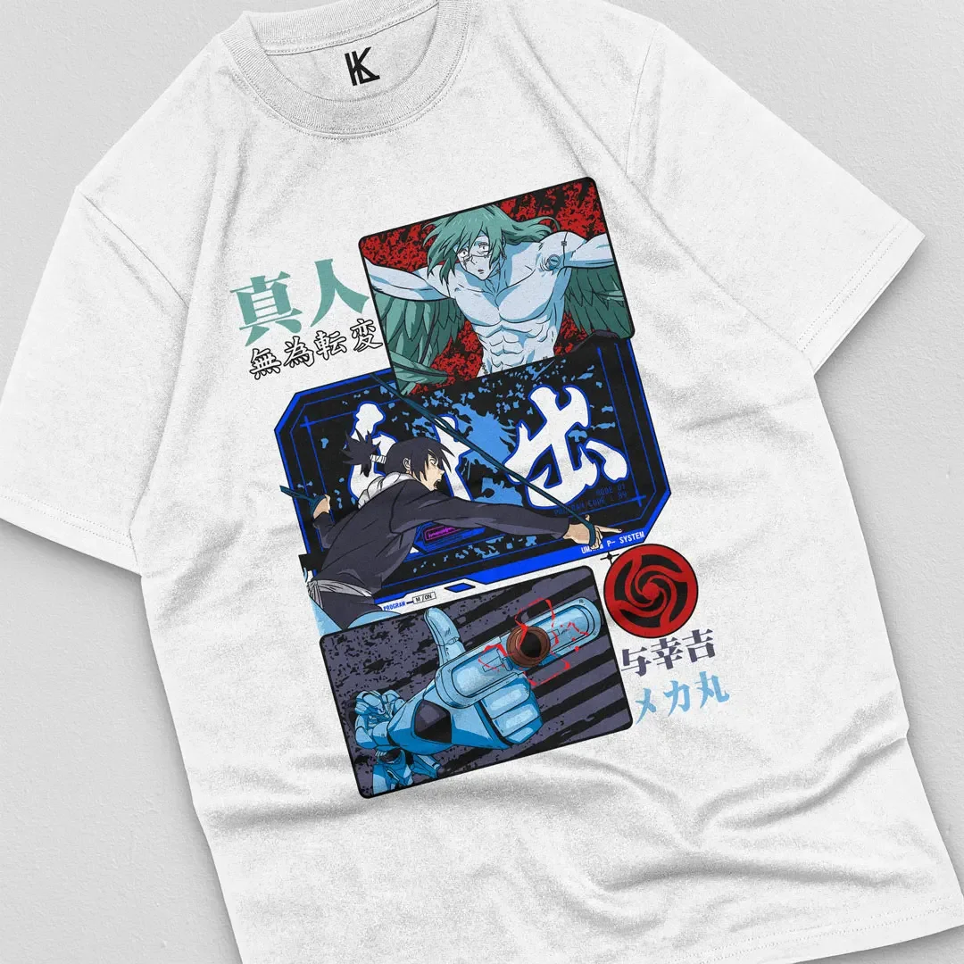 T-shirt Unisexe en Coton pour Amoureux de Dessin Animé, Mechamaru Vs Mahito, Jujutsu, Kaimmense, Toutes Tailles