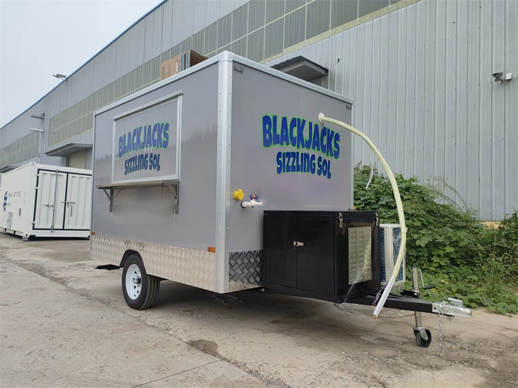 2023 new design single axle food trailer street fashion custom size mobile fast food truck for sale