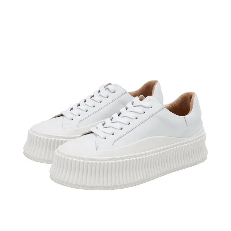 White Skateboard Shoes Fashion Platform Vulcanize Footwear Lace Up Casual Zapatos Mujer Spring Autumn New Cozy Sapato Feminino