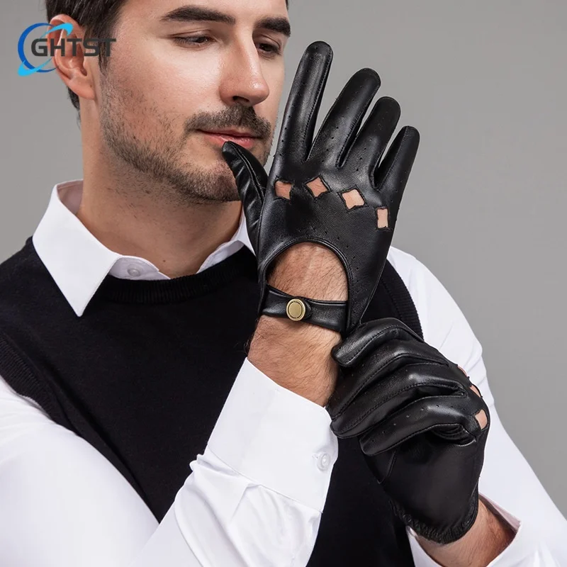 Men\'s leather Gloves Thin Touch Screen Driving Retro Bike Breathable Stick Hand repair hand handsome Glove