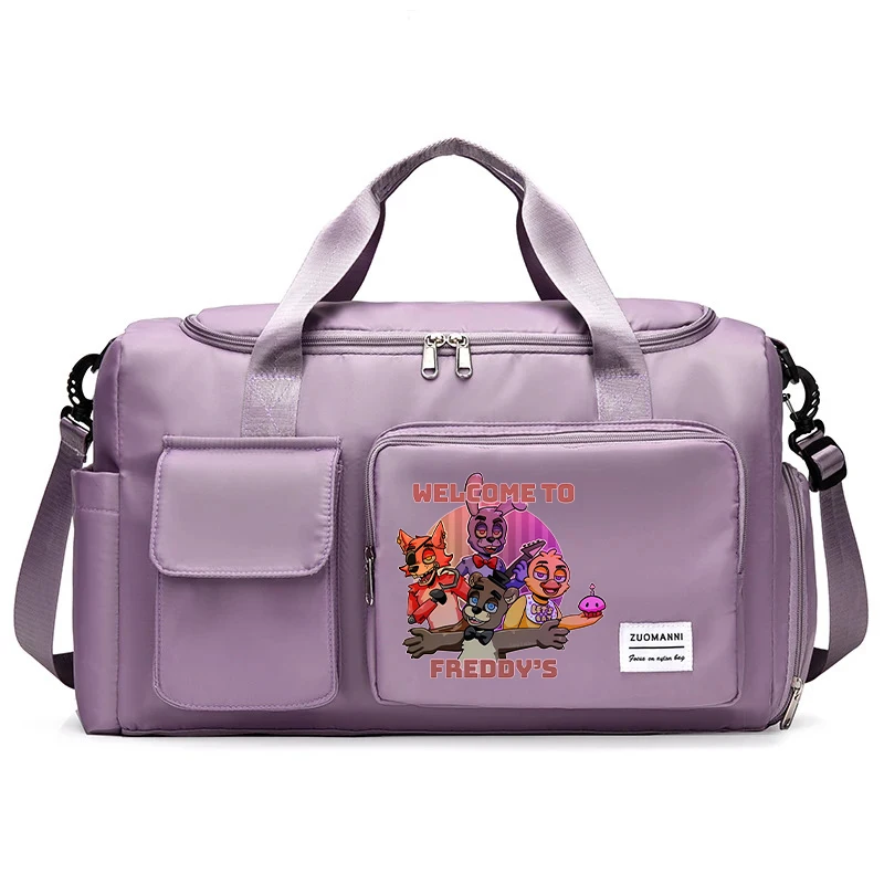 حقيبة أمتعة Fnafs مقاومة للماء بسعة كبيرة حقيبة رياضية Kawaii مع حجرة للأحذية حقيبة كروس بكتف واحد محمولة #5
